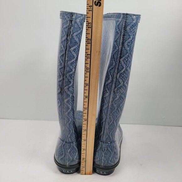 Chinook Women's Blue Cable Knit Pattern Rain Boots US Size 6 NWOT - Picture 9 of 10